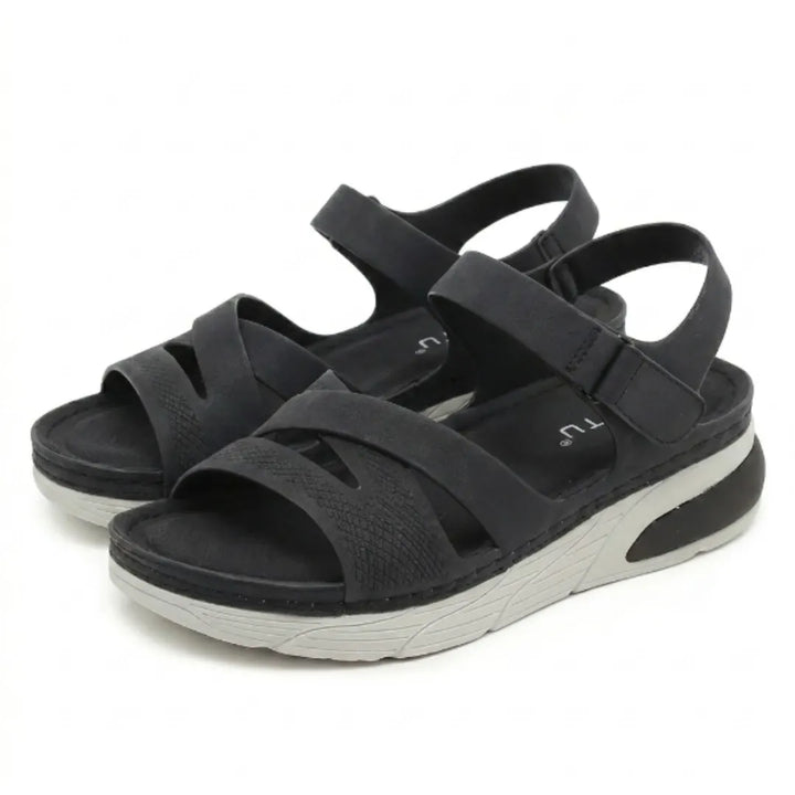Casual women's summer sandals, open-toe design with adjustable straps for all-day orthopedic comfort.