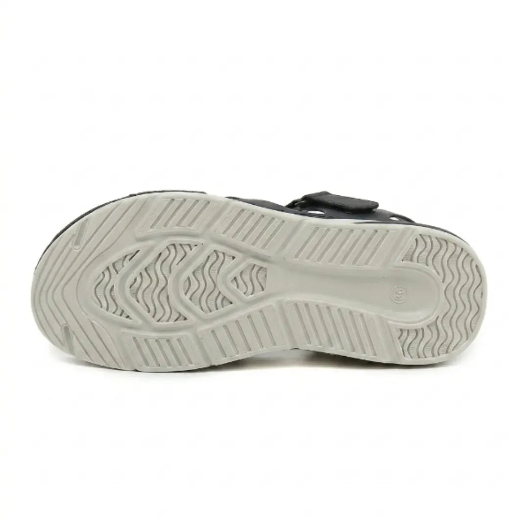 Side view of women's adjustable strap orthopedic sandals, showcasing arch support for comfortable walking.