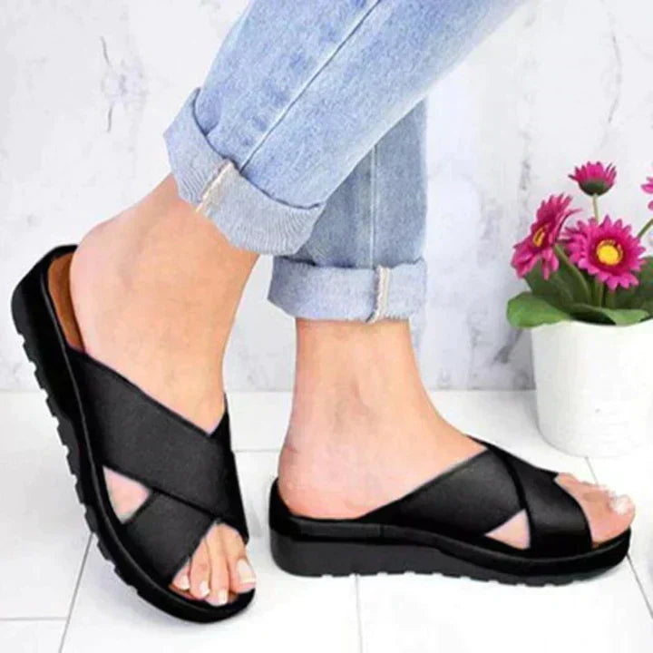 Orthopedic women's sandals featuring adjustable straps for custom fit & superior foot support.