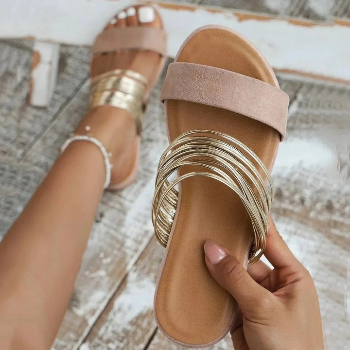 Cushioned women's orthopedic walking sandals for superior arch support & comfort.