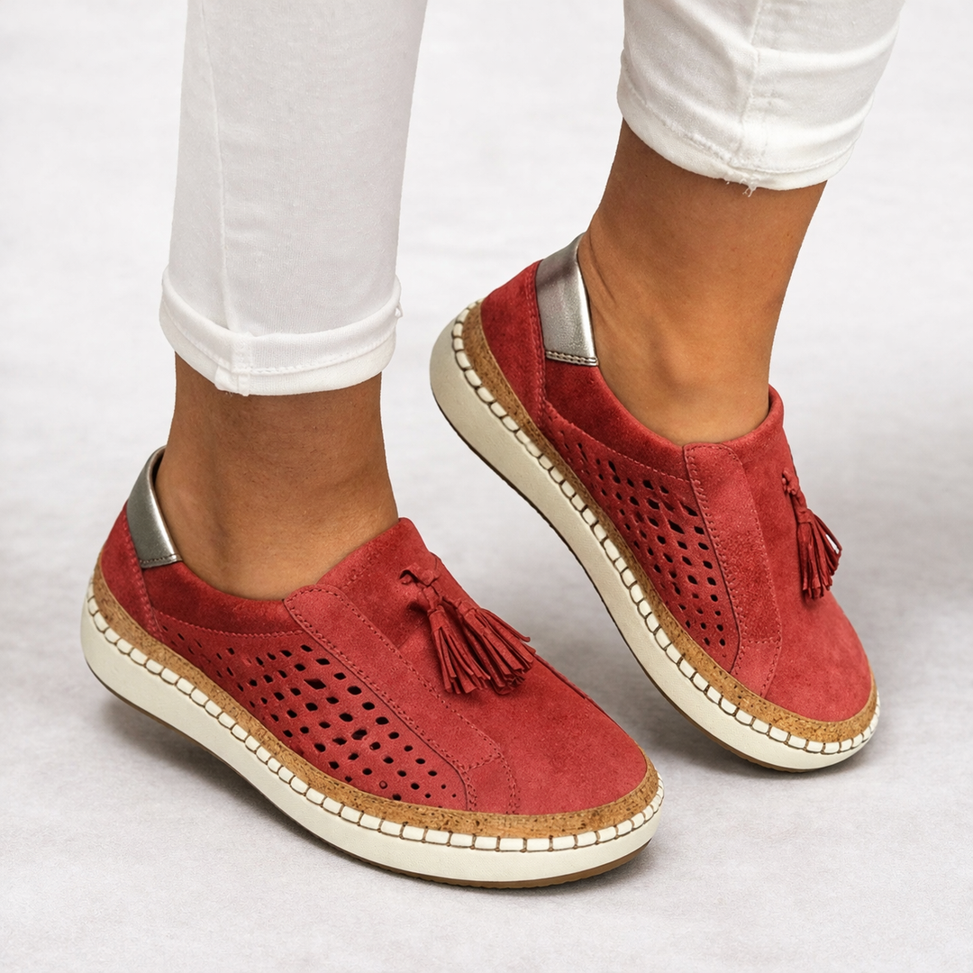 Casual women's orthopedic slip-on shoes, designed for comfort, breathability, and foot health support.