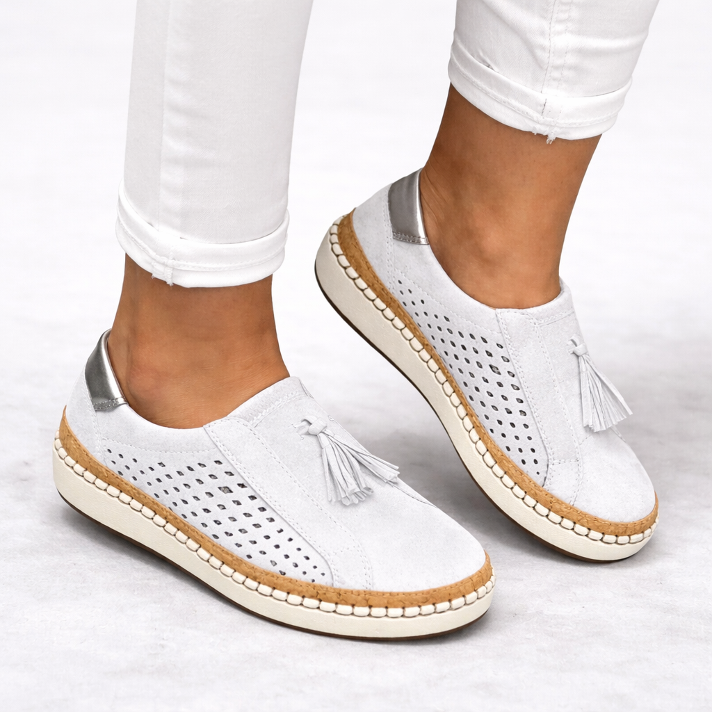 Women's orthopedic slip-on walking shoes, lightweight, breathable, providing excellent foot support & comfort.