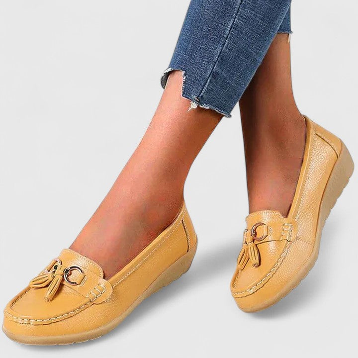 Orthopedic slip-on loafers for women, perfect for casual & formal cushioned comfort.