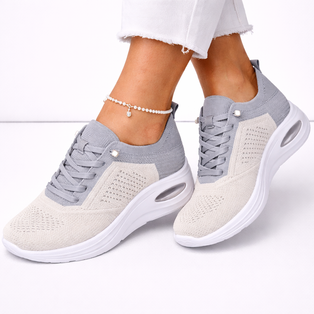 Breathable women's orthopedic slip-on sneakers with arch support, ideal for casual & spring/summer wear.