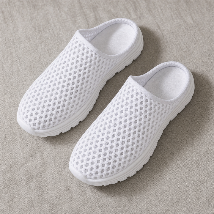 Comfortable women's walking shoes, slip-on design with orthopedic arch support & superior cushioning.