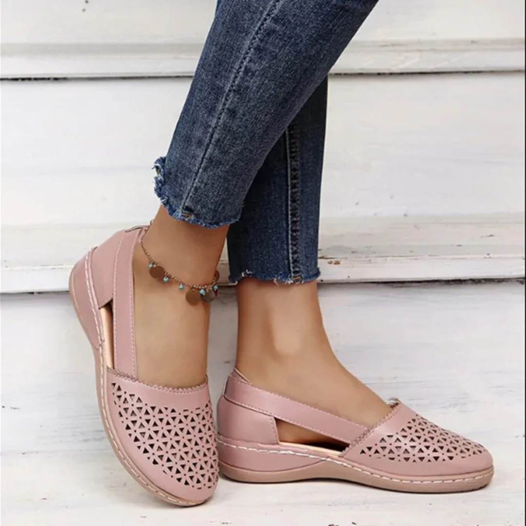 Women's orthopedic slip-on summer shoes, designed for all-day comfort & breathable casual spring wear.