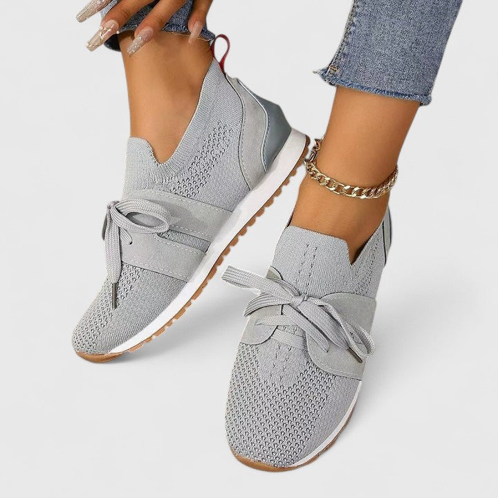 Casual women's slip-on walking sneakers with orthopedic support, non-slip sole, perfect for active lifestyle.