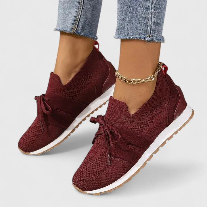 Comfortable women's slip-on shoes for walking, featuring orthopedic design, breathable material & sturdy support.