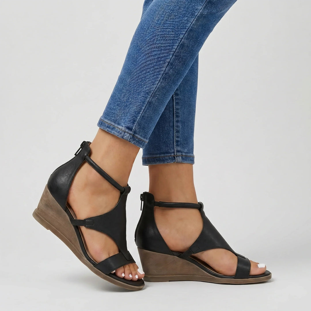 Elegant women's strappy orthopedic sandals offering excellent arch support for summer comfort.