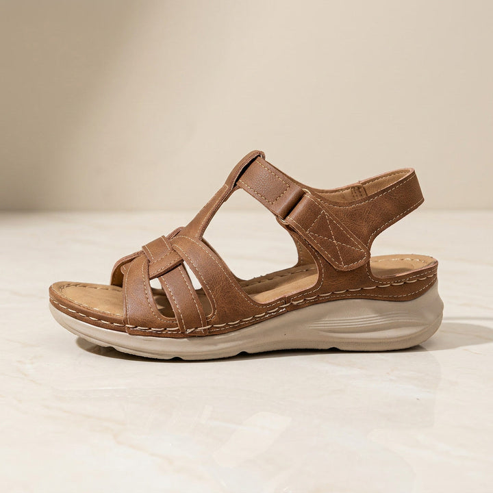Stylish women's summer sandals, orthopedic design with adjustable Velcro straps for active comfort.