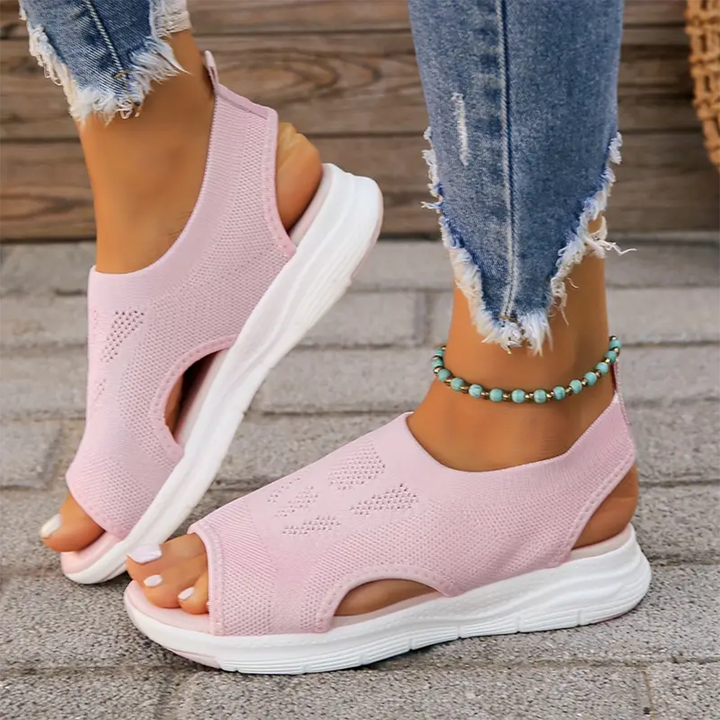 Foot support women's walking sandals, comfortable & adjustable for daily use.