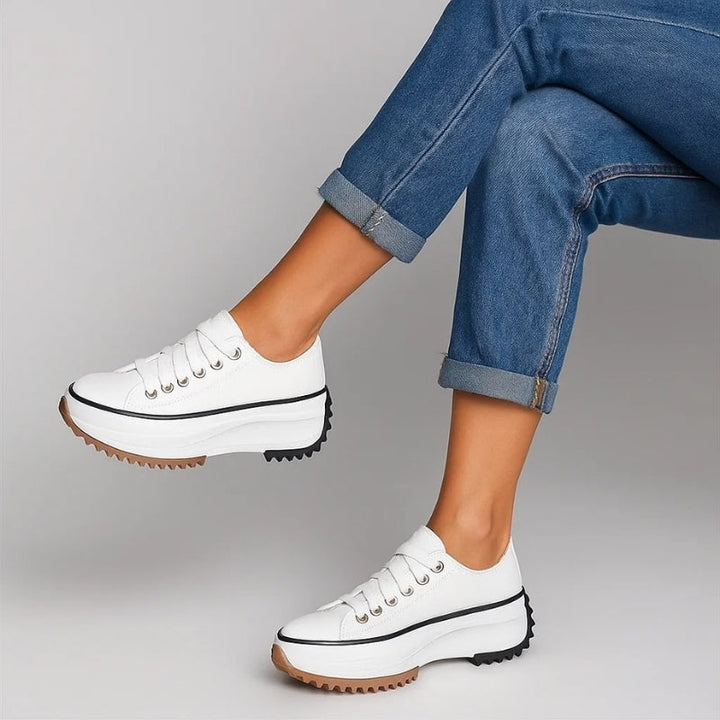Black women's orthopedic walking sneakers for arch support, all-day comfort & casual style.