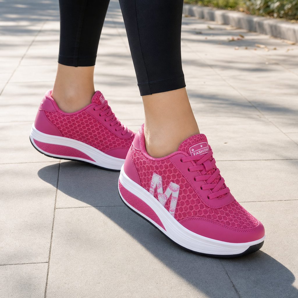 Comfortable women's orthopedic sneakers with cushioned sole, designed for daily wear and pain relief.