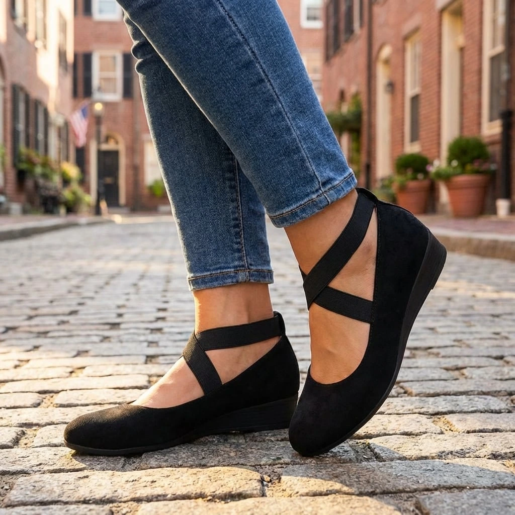 Stylish women's wedge sandals, perfect for summer casual wear with supportive orthopedic comfort.