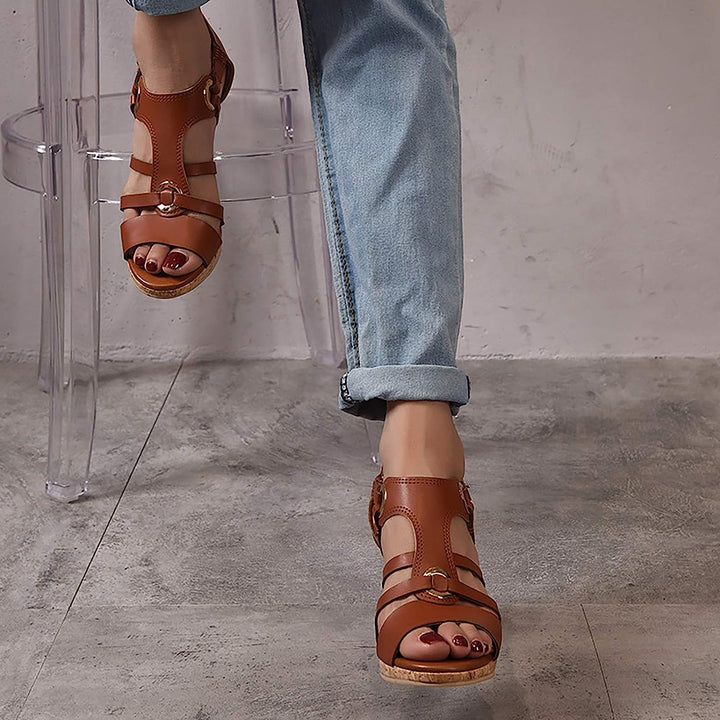 Durable women's orthopedic arch support wedge sandals for lasting comfort & style.