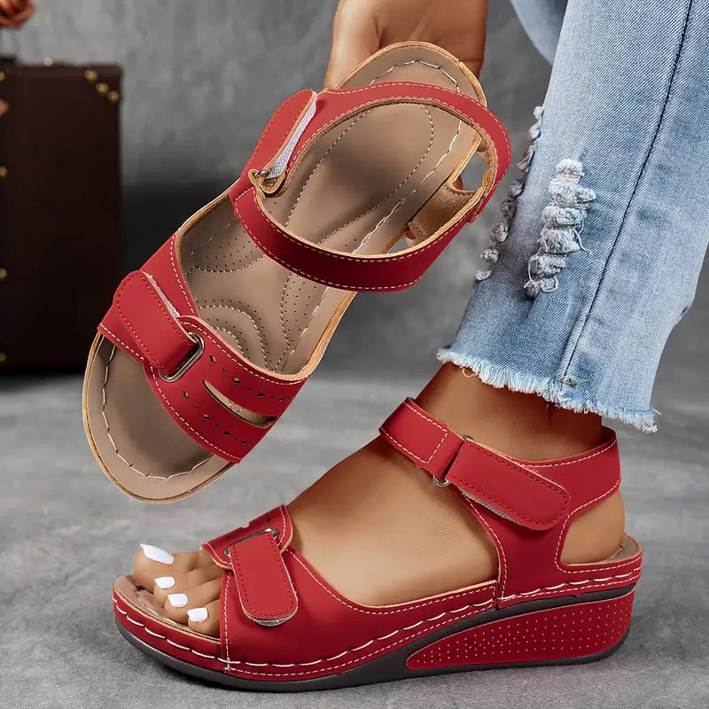 Comfortable women's orthopedic wedge sandals, perfect for daily casual wear & foot support.