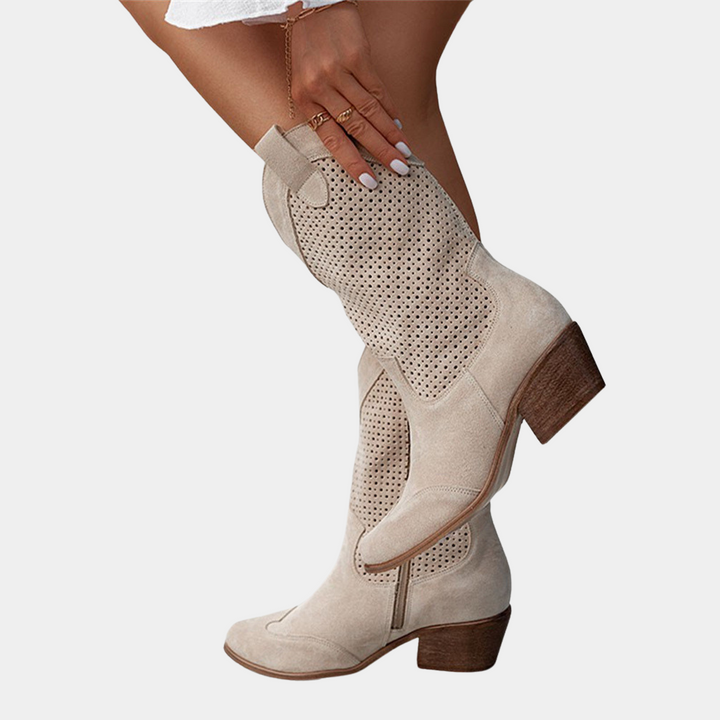 Fashionable women's orthopedic cowboy boots, perfect for all-day wear with western flair.