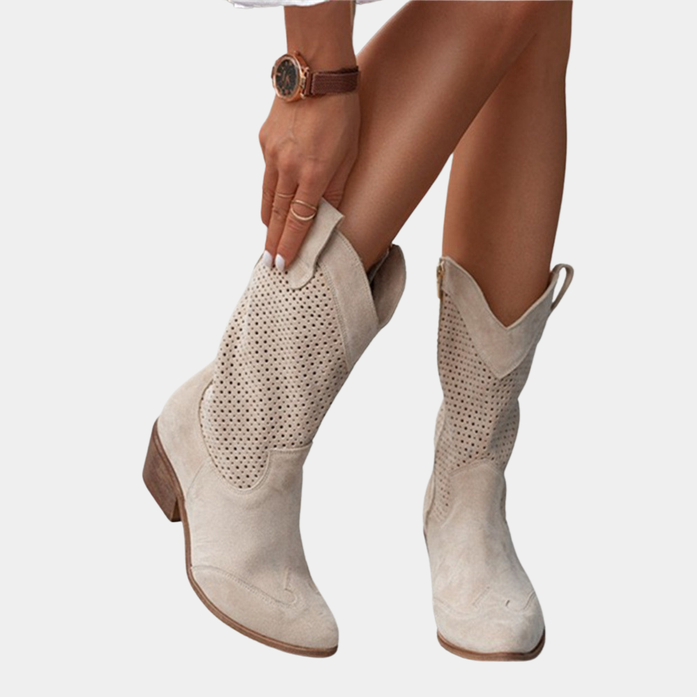 Elegant women's orthopedic cowboy boots, offering superior comfort & classic western charm.