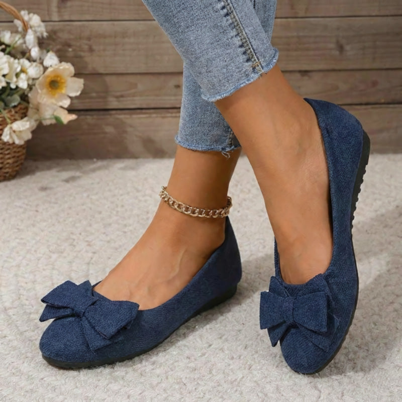 Women's wide fit orthopedic slip-on ballet flats, combining style with support.