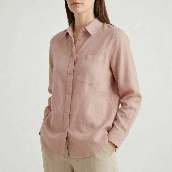 Versatile women's oversized button-down shirt, perfect for casual summer chic or a relaxed beach coverup.