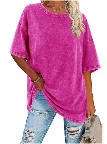 Breezy women's oversized summer shirt, a casual button-down with long sleeves for beach days or relaxed travel.