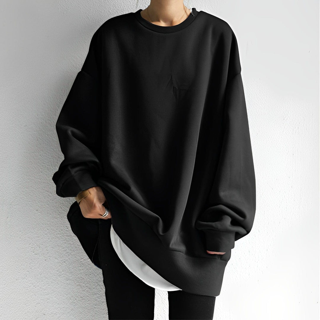 Cozy women's oversized sweatshirt for autumn/winter. Dropped shoulder design ensures ultimate comfort & style.