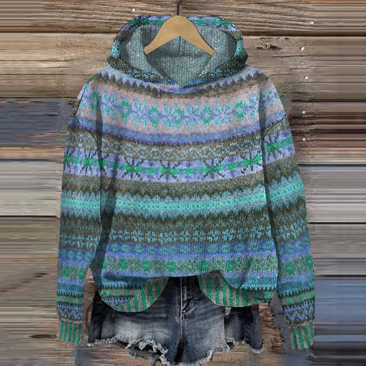 Green oversized women's warm hoodie, designed for cozy comfort & relaxed casual wear. Essential layering.