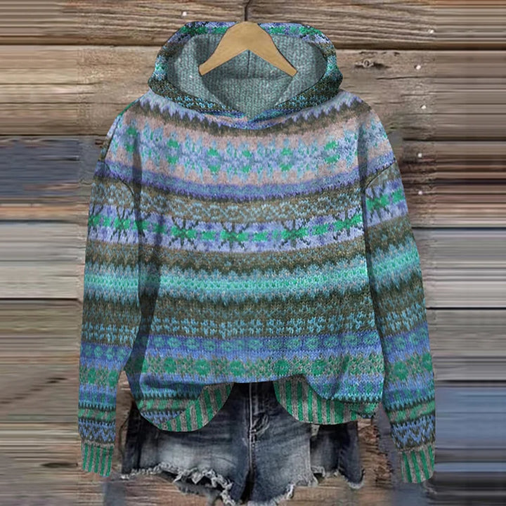 Green oversized women's warm hoodie, designed for cozy comfort & relaxed casual wear. Essential layering.