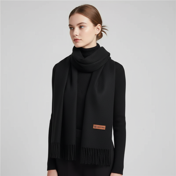 Women's warm winter scarf, oversized for cozy comfort, a versatile and elegant accessory.