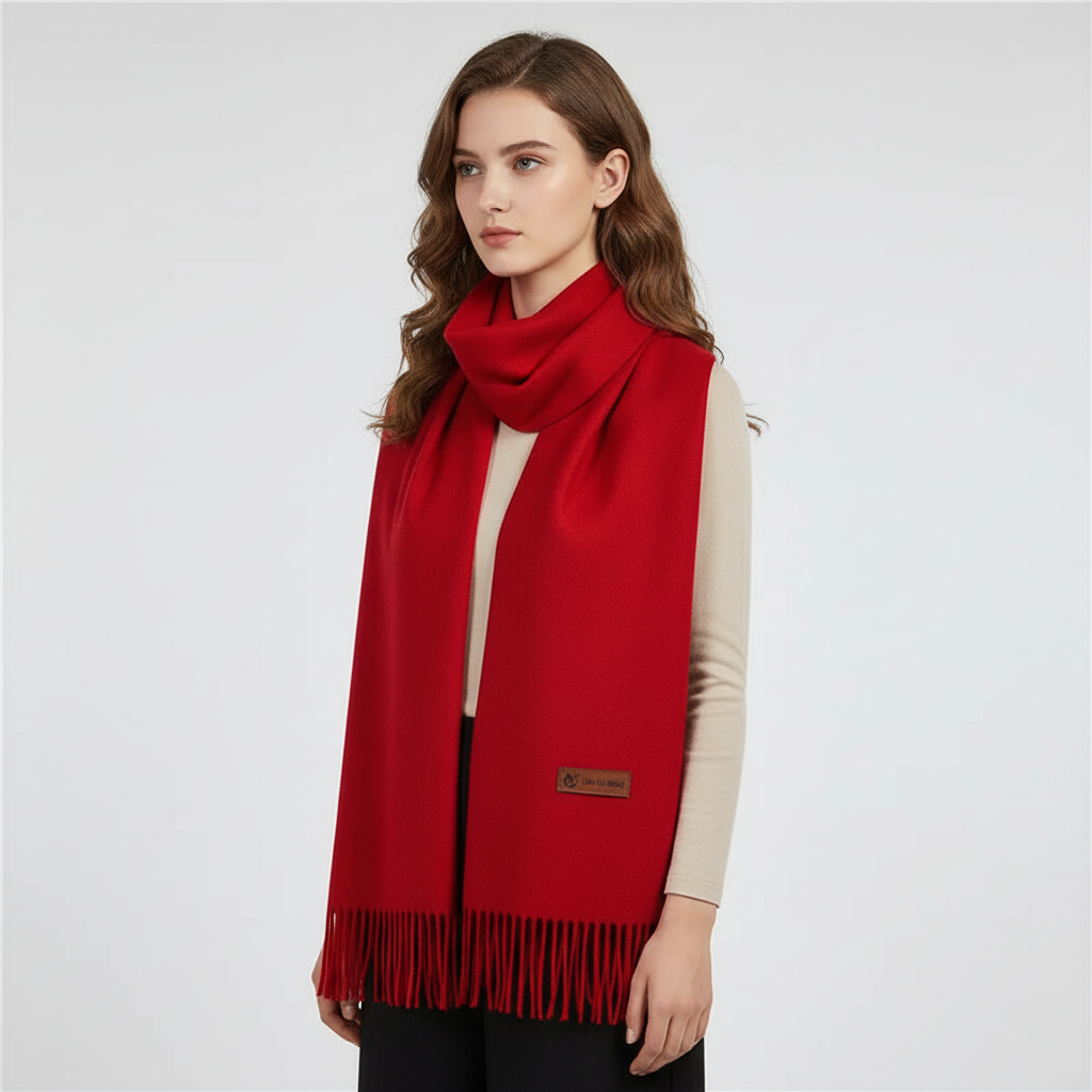 Cozy oversized women's winter scarf, incredibly soft and warm, an essential fashion accessory.
