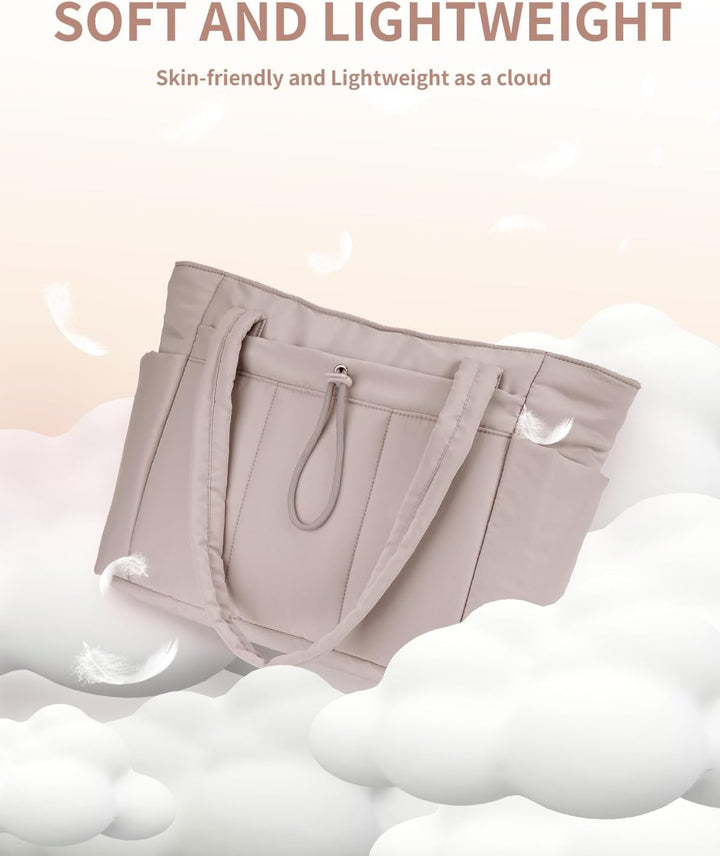Functional women's travel bag, padded, with dedicated laptop space & drink holder.