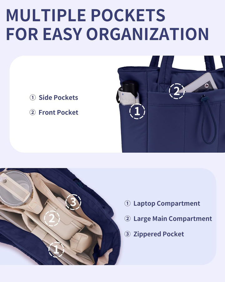 Women's minimalist padded bag, laptop & cup holder, for sleek travel.