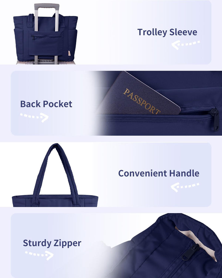 Women's spacious padded handbag, with laptop protection & external cup holder.
