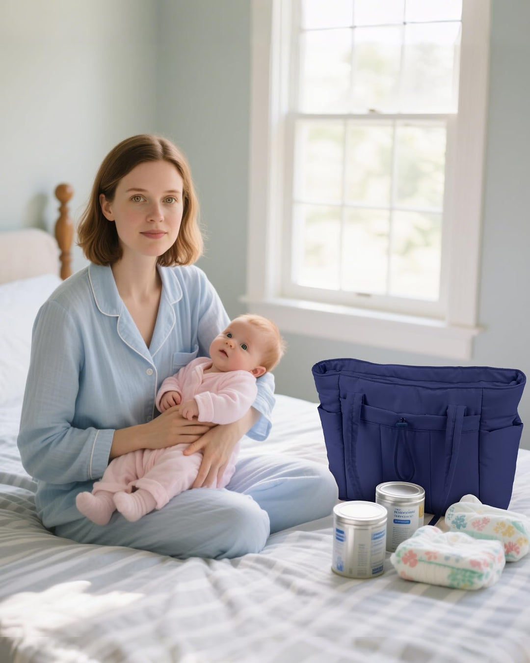 Women's intelligent padded tote, optimizing travel with laptop & cup holder.