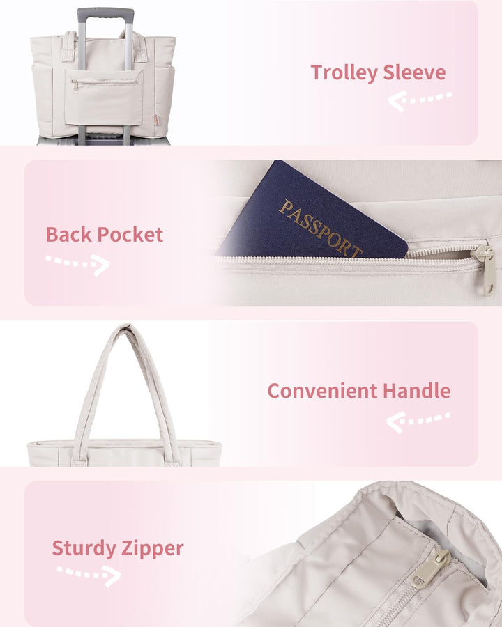 Women's everyday carry tote bag, padded for laptop & includes a cup holder.