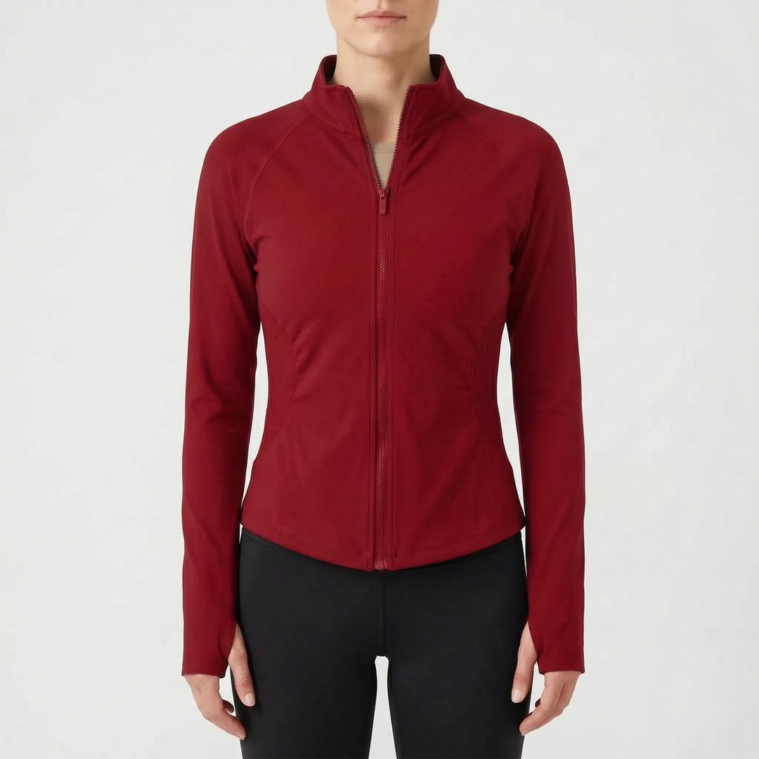 Women's activewear top, a high-performance training jacket for serious runners and gym enthusiasts.