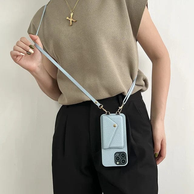 Compact women's crossbody phone bag with integrated wallet & card holder. Ideal for daily, hands-free use.