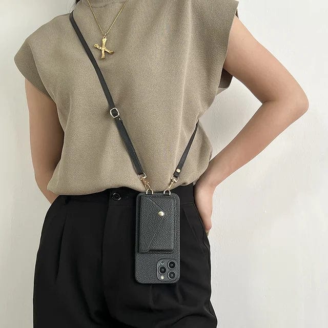 Versatile women's phone holder crossbody bag with built-in wallet & adjustable strap for convenient carry.