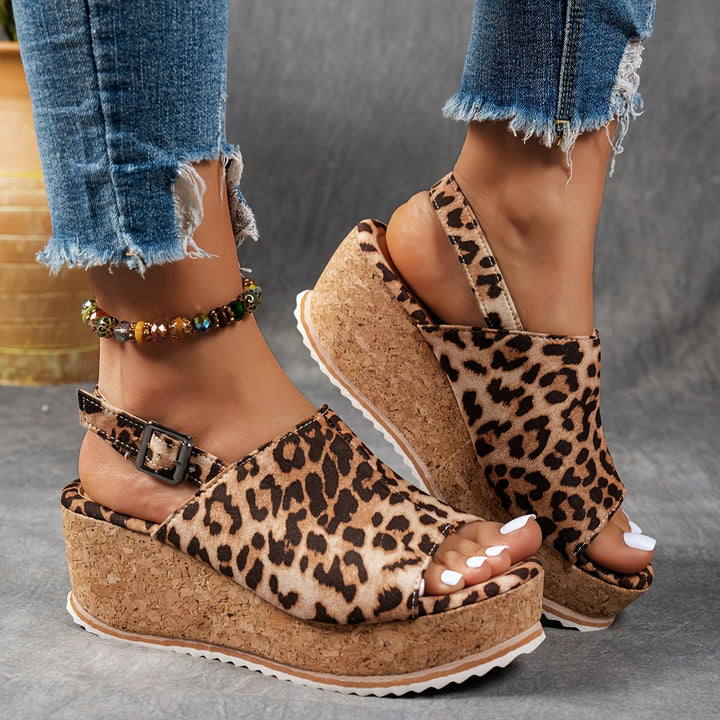 Chic women's platform sandals with adjustable straps, offering elevated style and comfort for summer.