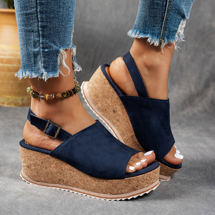 Women's platform adjustable summer sandals for elevated comfort and casual everyday style.