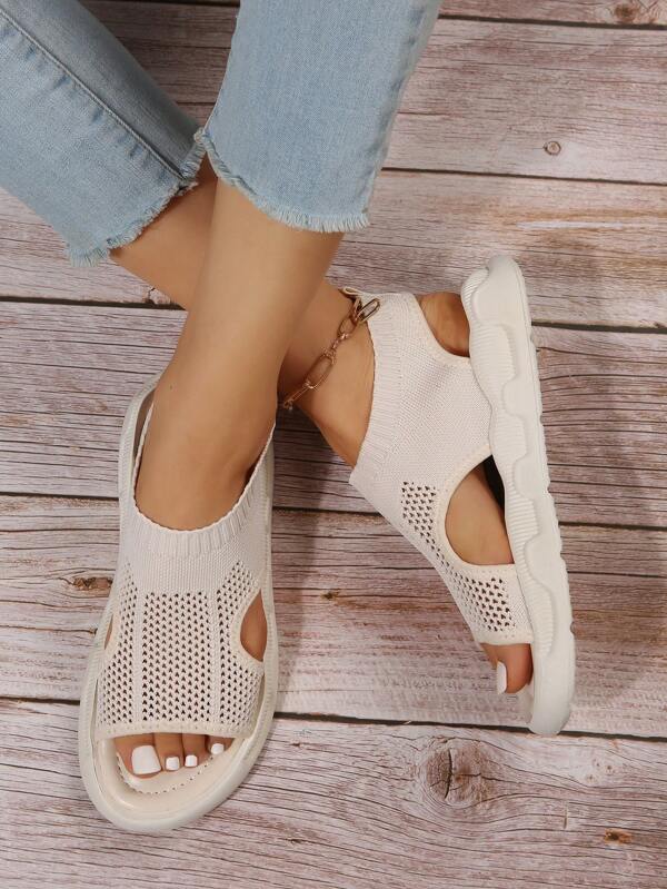 Comfortable women's platform open toe sandals, slip-on style for easy lightweight walking.