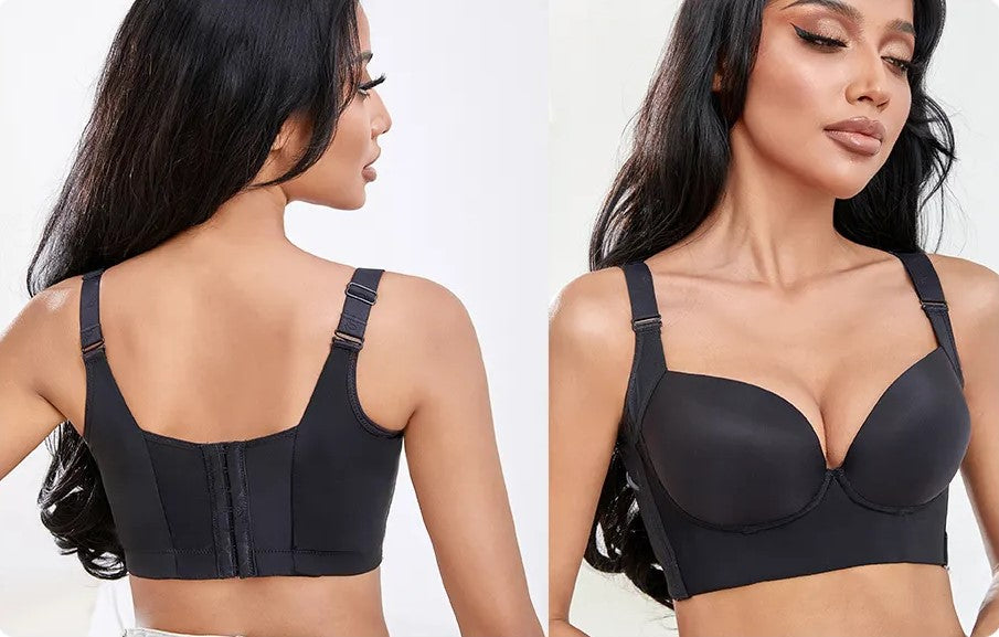Supportive plus size deep cup push-up bra for women, enhancing natural shape & confidence.