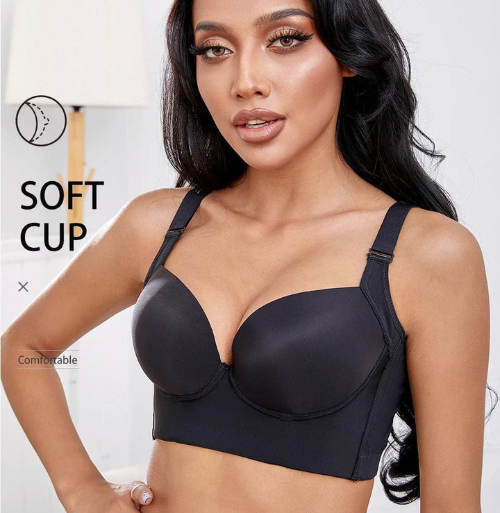 Soft & supportive plus size deep cup push-up bra, designed for comfort & a confident lift.