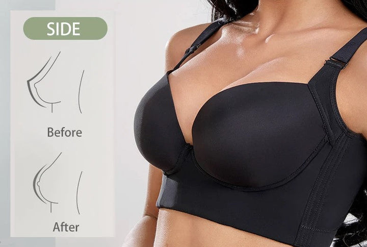 Achieve confident lift with this deep cup plus size push-up bra, perfect women's intimate apparel.