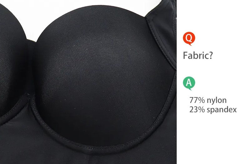 Wireless deep cup plus size push-up bra with adjustable straps & back closure for ultimate comfort.