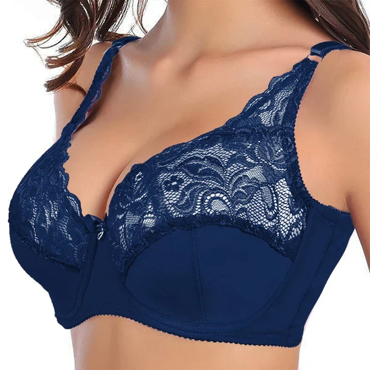 Comfortable plus-size push-up bra with soft lace, ideal for everyday wear, all-day support & natural lift.