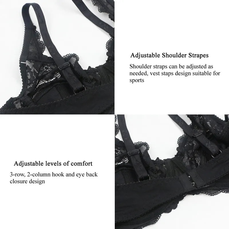Supportive plus-size women's push-up bra, featuring intricate lace details for a beautiful look & secure fit.