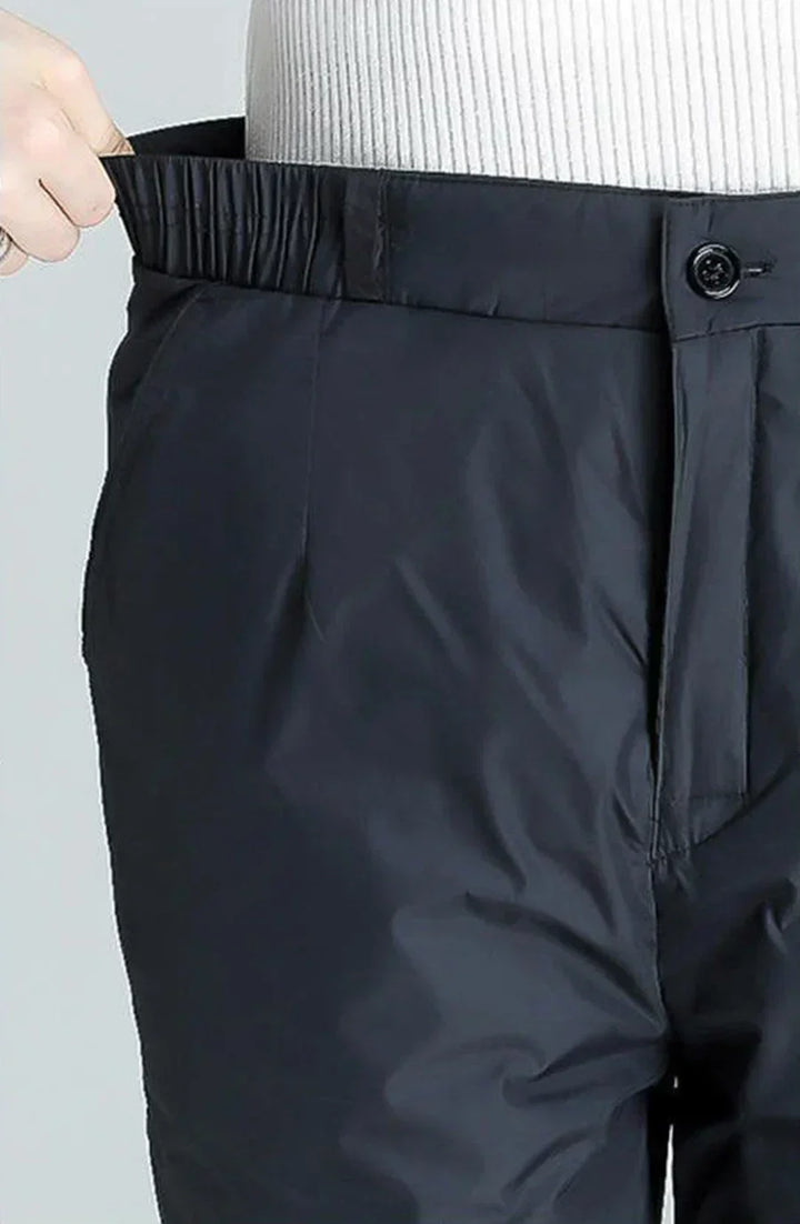 Straight leg down pants for plus size women, ultimate warmth & comfort for winter activities.