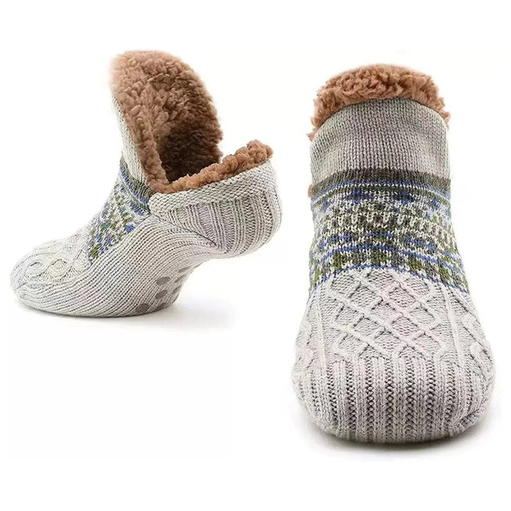 Plush non-slip women's socks for ultimate warmth, comfort & safety indoors. Great for cold floors.