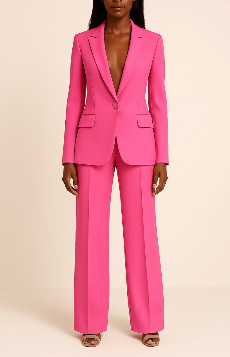 Versatile women's tailored blazer set, offering an elegant outfit for business, formal events, and office fashion.